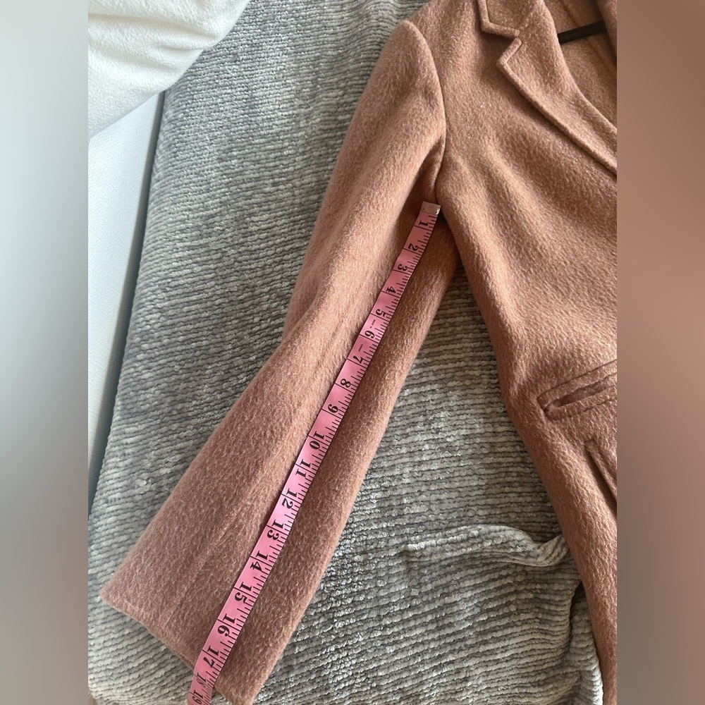 Vince Brushed Wool Long Coat in Vintage Rose - Picture 12 of 16